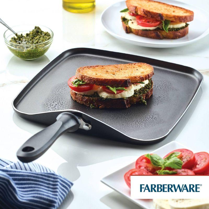 Farberware Reliance 11" Square Aluminum Nonstick Griddle Black: Flat Pan, Pancake & Grill Pan, Dishwasher & Oven Safe