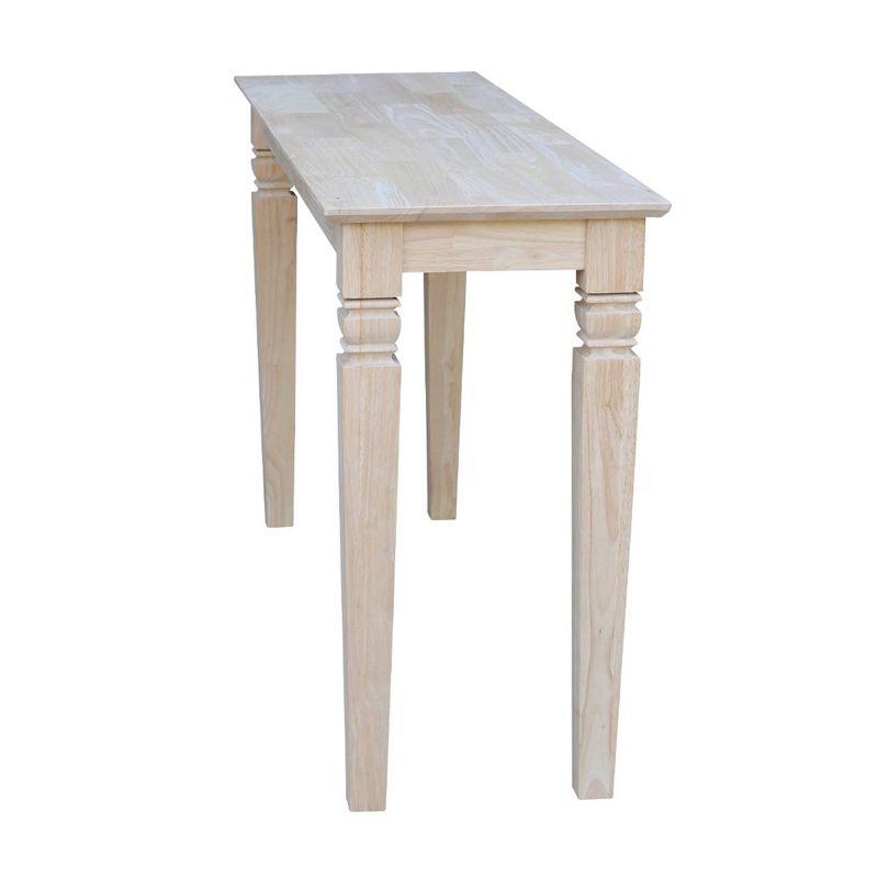 International Concepts Java Console Table : Farmhouse Style, Unfinished Hardwood, Entryway Table, Spot Clean