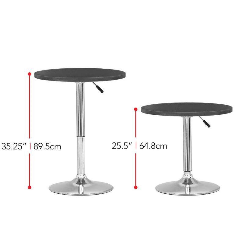 Round Adjustable Pedestal Dining Table Black - CorLiving