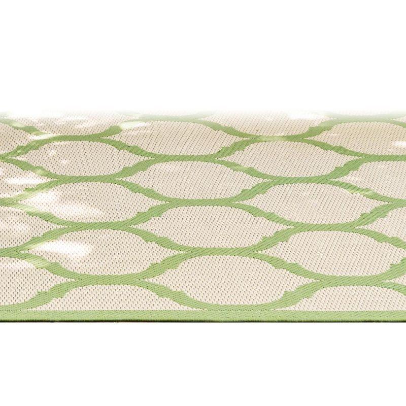 Unique Loom 6' 1 x 9' 0 Beige and Green Outdoor Trellis Moroccan Area Rug