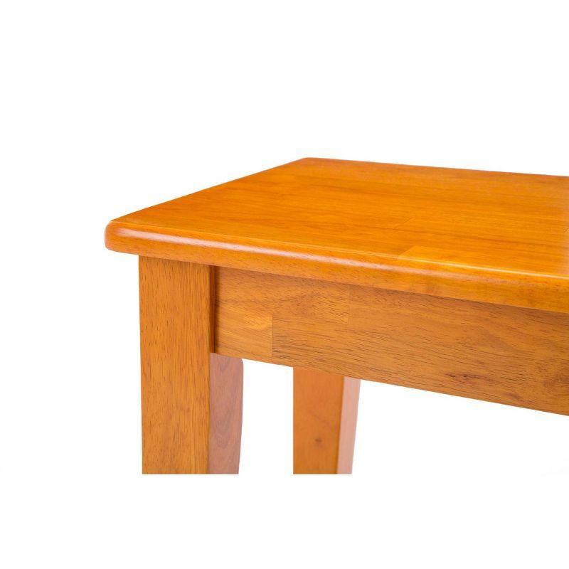 Shaker Wood Dining Bench Oak - Boraam: Rubberwood, Sustainable, Rectangle, Unupholstered