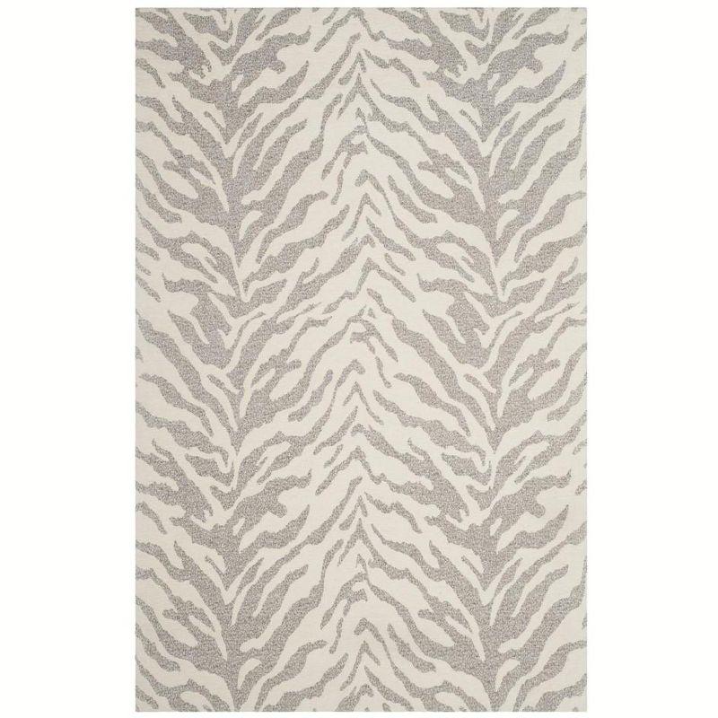 Light Grey/Ivory Rectangular Hand-Tufted Wool Area Rug