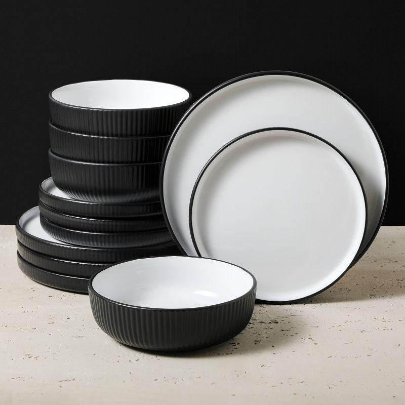 Christian Siriano Laro 12-Piece Dinnerware Set Stoneware, Service for 4