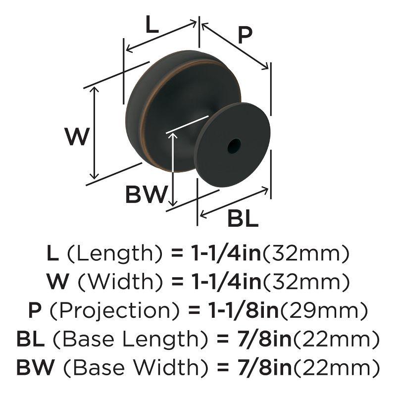 Amerock Renown Cabinet or Furniture Knob, 1-1/4 inch (32mm) Diameter