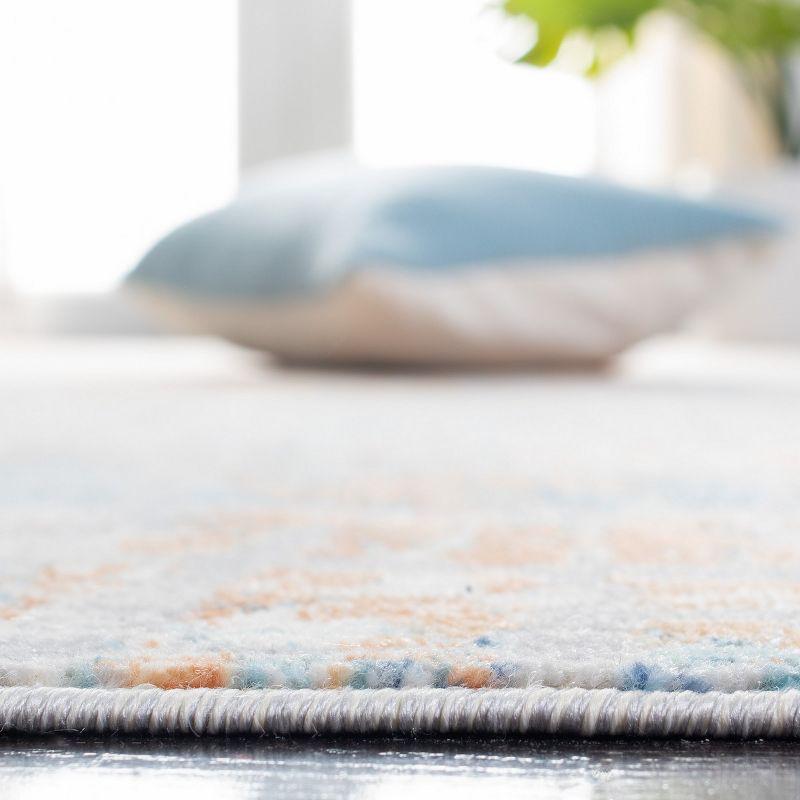 Aria ARA587 Power Loomed Indoor Area Rug - Rust/Blue - 6'7" Round - Safavieh