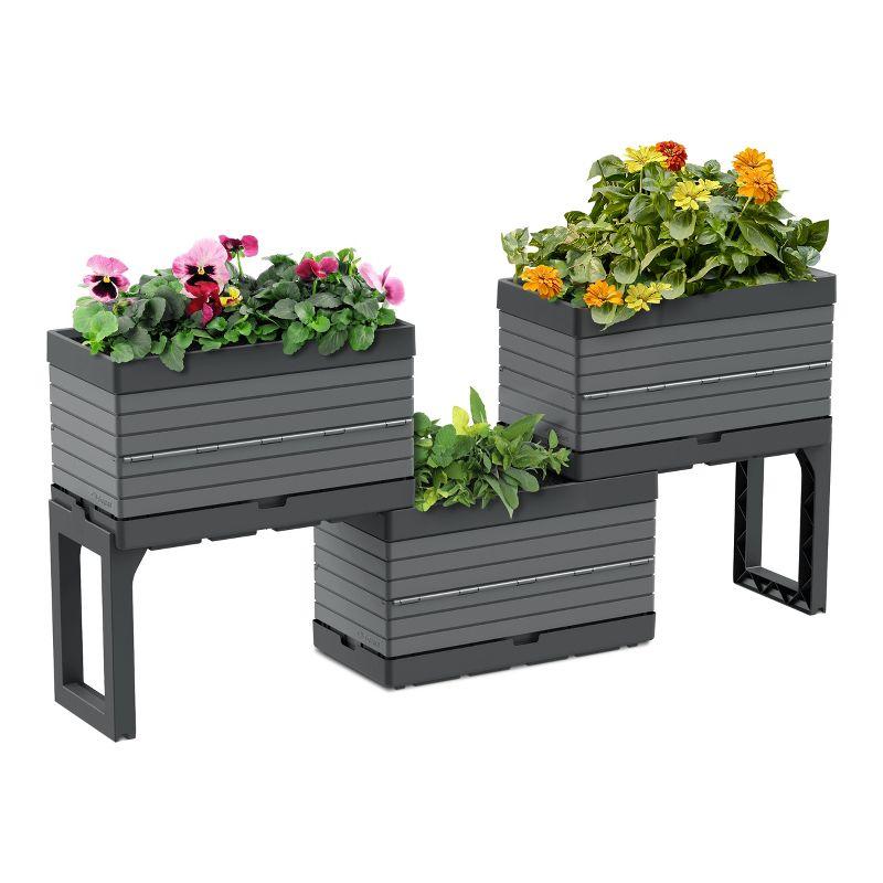 Southern Patio FlexSpace Tiered Modular Grey Raised Garden Bed Planter - Southern Patio