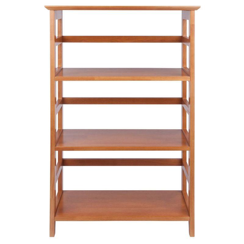 Winsome 42" Studio Bookshelf 3 Tier Honey Brown: Wood Composite, Metal Hardware, Fixed Shelves