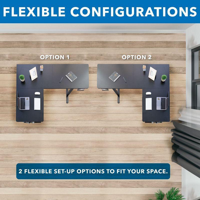 Mount-It! Large Electric Height Adjustable Desk for Corners, Automatic Standing Desk with Smooth Ergonomic Height Adjustment from 28.3" to 46.5"