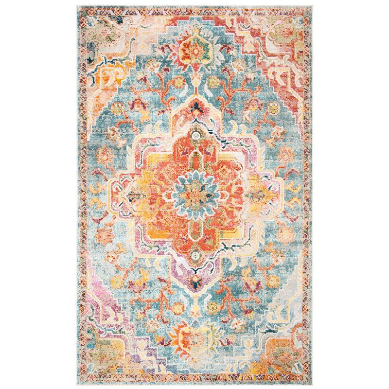 Crystal CRS501 Loomed Indoor Area Rug - Orange/Teal - 5'x8' - Safavieh