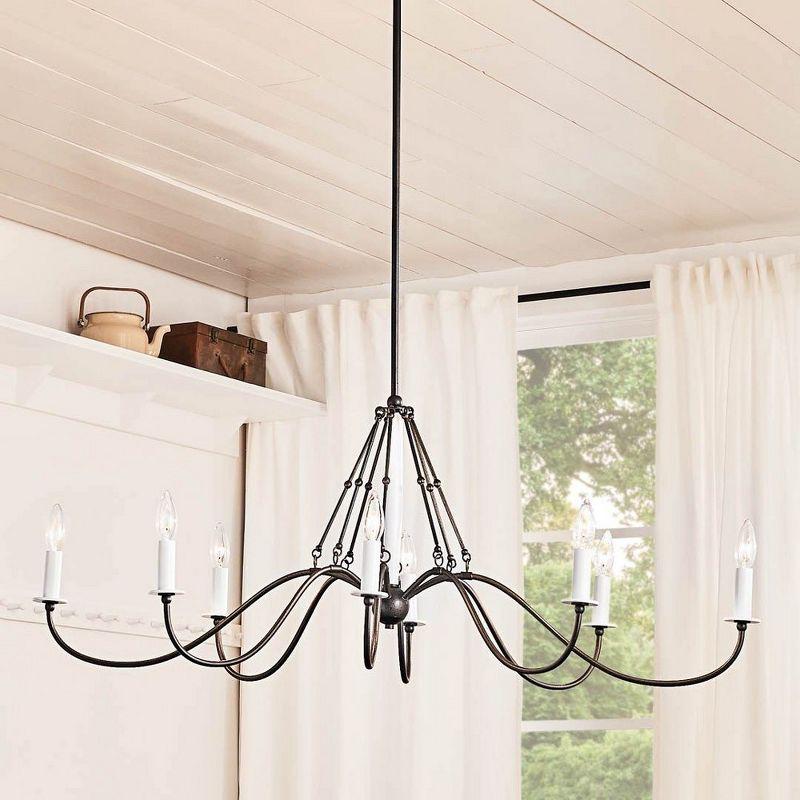 Freesia 44" 8 Light Oval Chandelier Anvil Iron