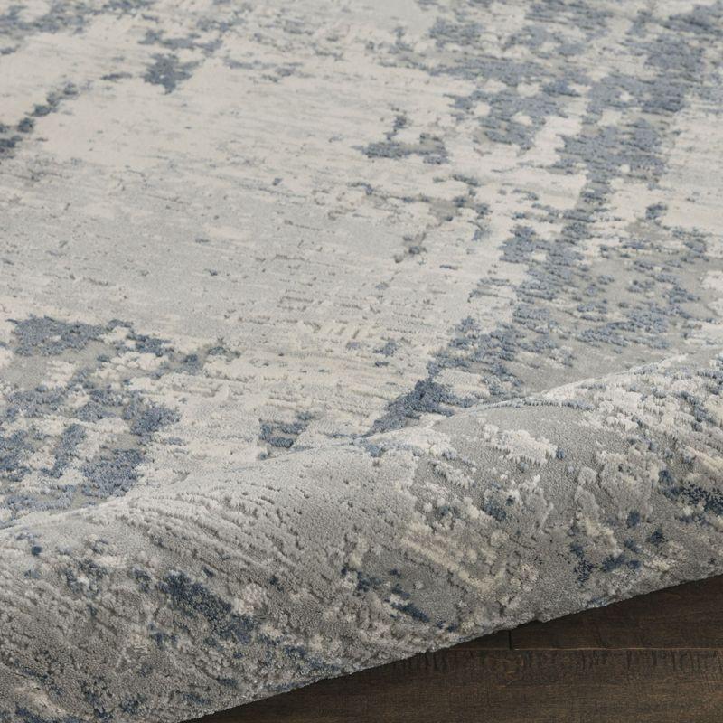 Nourison Rustic Textures Abstract Indoor Area Rug Ivory Blue 2'2" x 7'6"