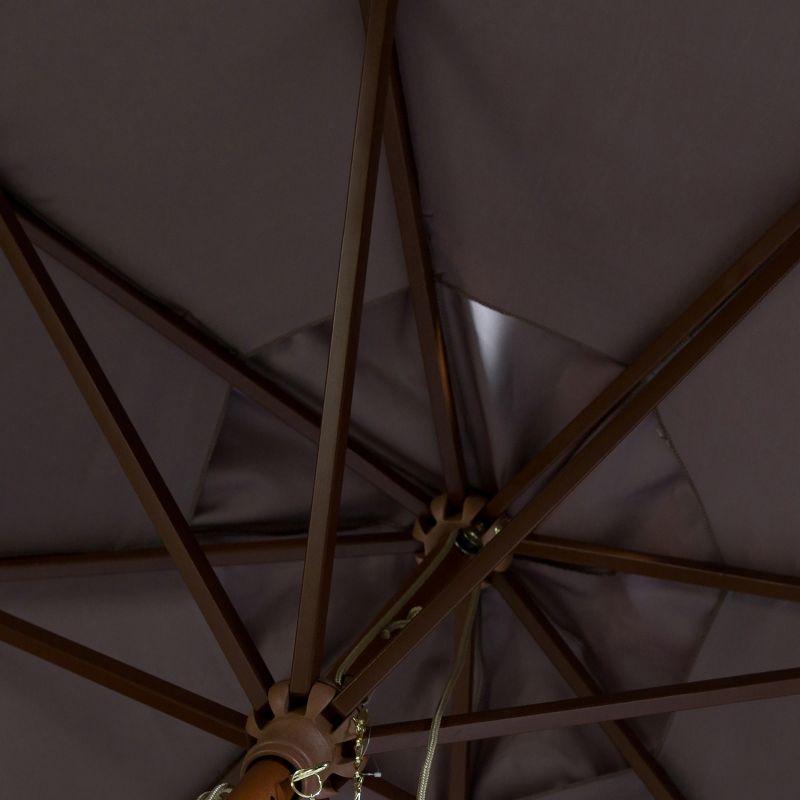 Cannes 11Ft Wooden Pulley Market Umbrella  - PAT8109 - Grey - Safavieh