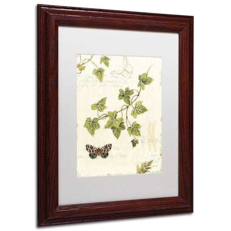 Ivies and Ferns II White Matte Wood Framed Canvas Art