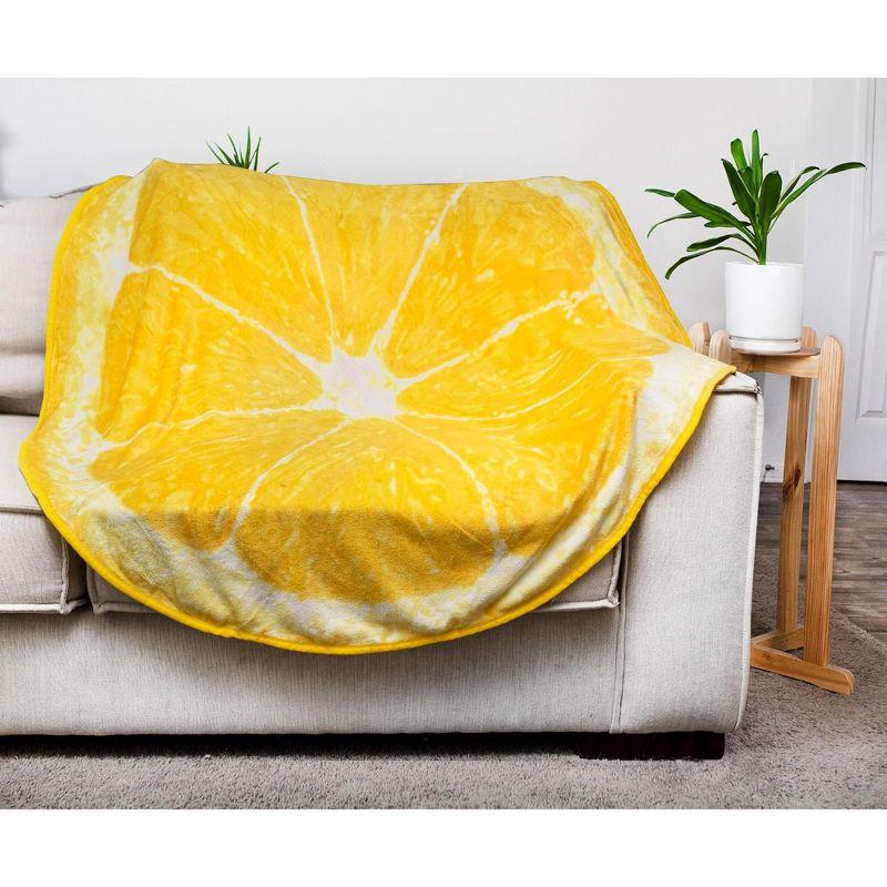 Fruit Slice Round Fleece Throw Blanket