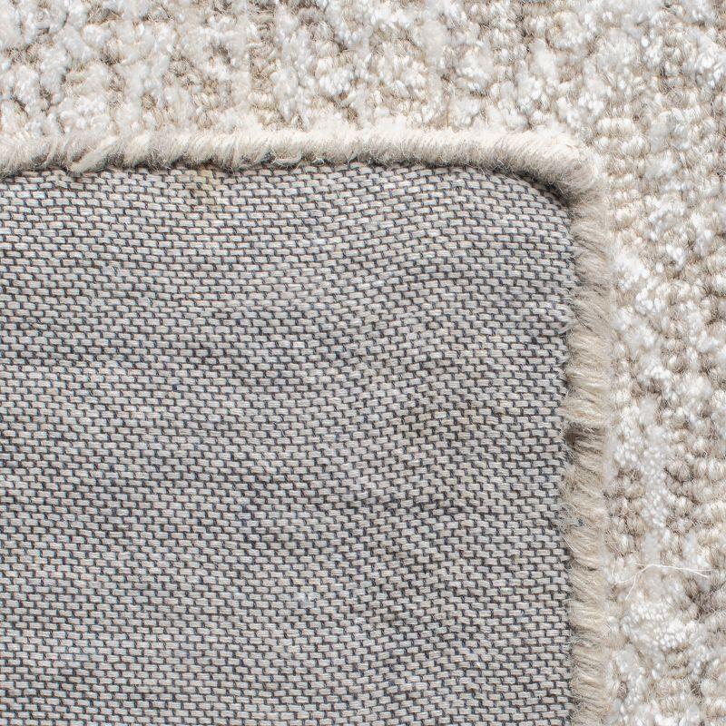 Beige Hand-Tufted Wool and Viscose 4' x 6' Area Rug