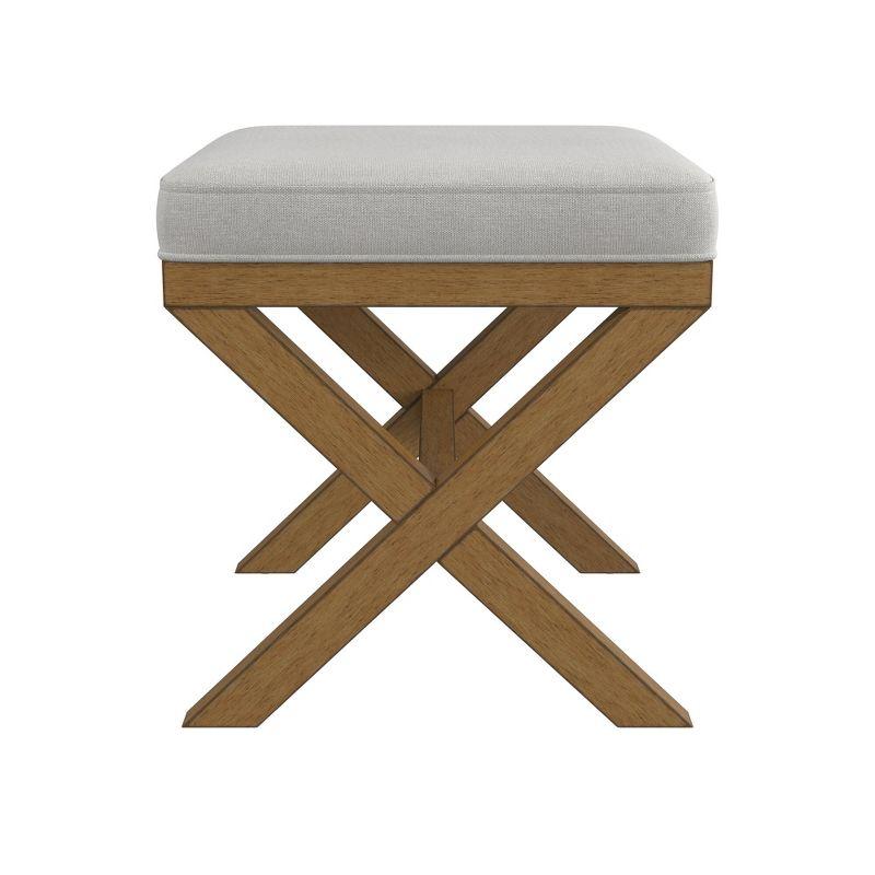 Hillsdale Furniture 18.5" Somerset Backless Wood Vanity Stool Fog: Padded Ottoman Bench, Polyester Upholstery