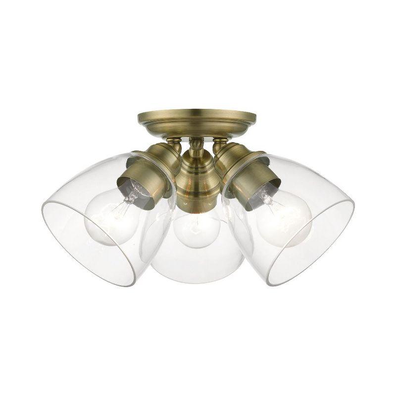 Livex Lighting Montgomery 3 - Light Flush Mount in  Antique Brass