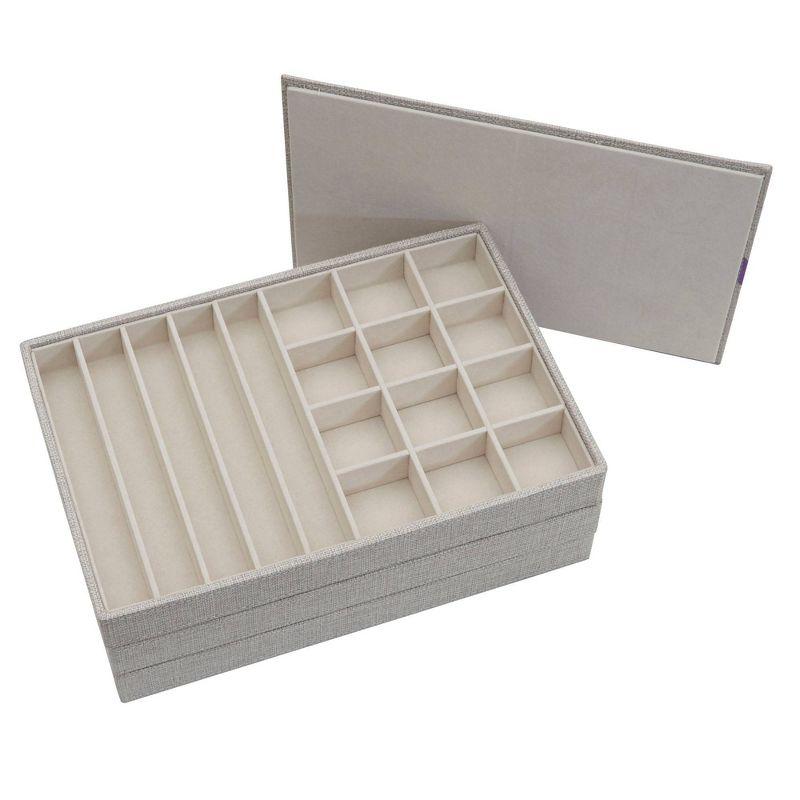 Household Essentials Stackable Jewelry Trays 3 Silver