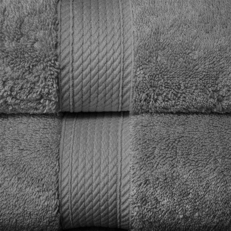 Luxury Egyptian Cotton Heavyweight Ultra-Plush Bath Towel Set of 2, Charcoal - Blue Nile Mills