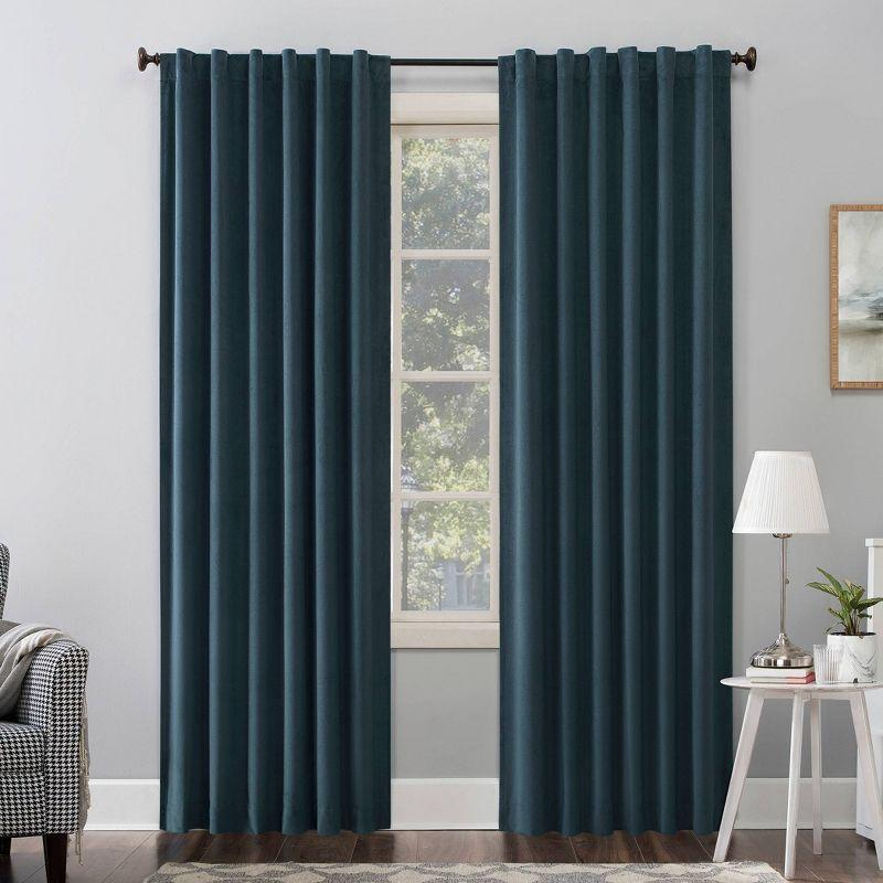 Velvet Noise Reducing Thermal Extreme 100% Blackout Back Tab Curtain Panel