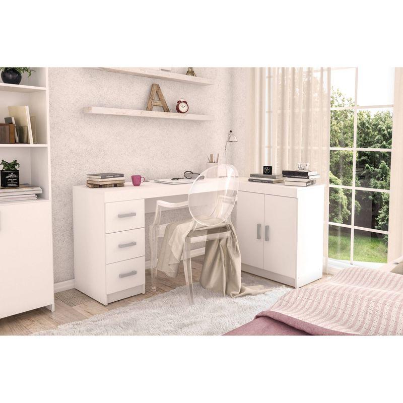 Mayne Corner Desk White - Polifurniture
