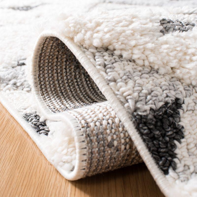 Moroccan Tassel Shag MTS688 Power Loomed Indoor Accent Rug - Ivory/Grey - 2'3"x4' - Safavieh