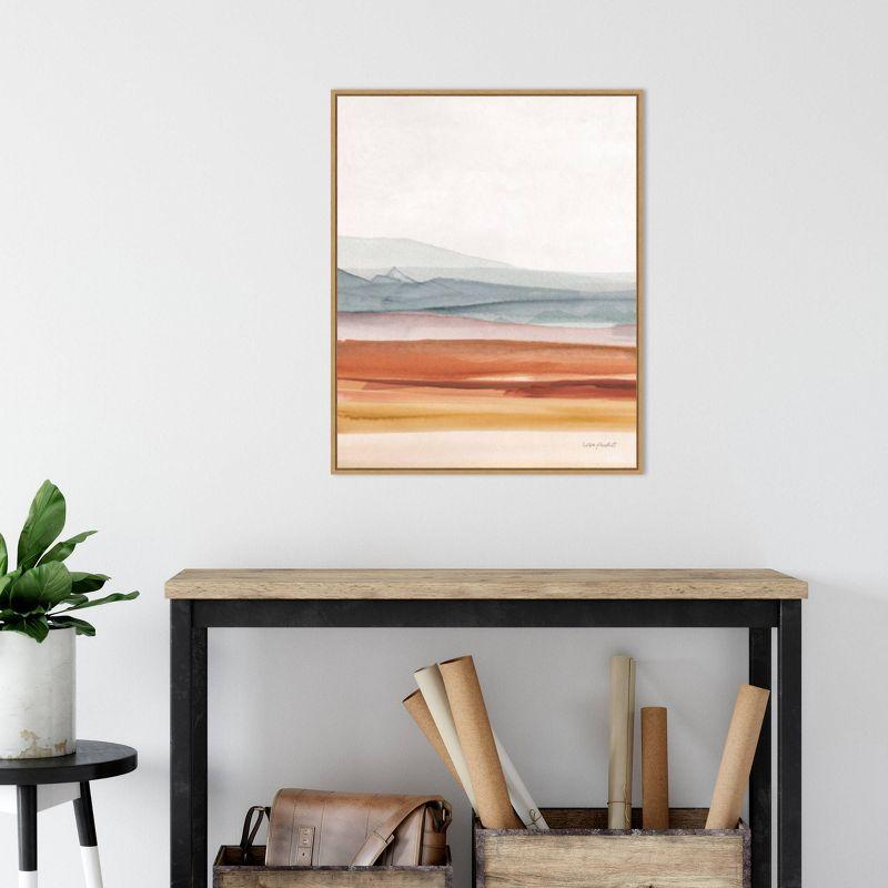 22" x 28" Sierra Hills 03 by Lisa Audit Framed Canvas Wall Art Light Brown - Amanti Art: Modern Lithograph, Sawtooth Back Mounted