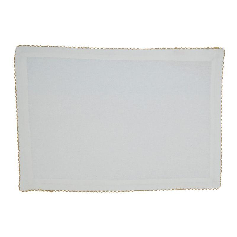 Gold Whip Stitched Cotton Rectangle Placemats, Set of 4