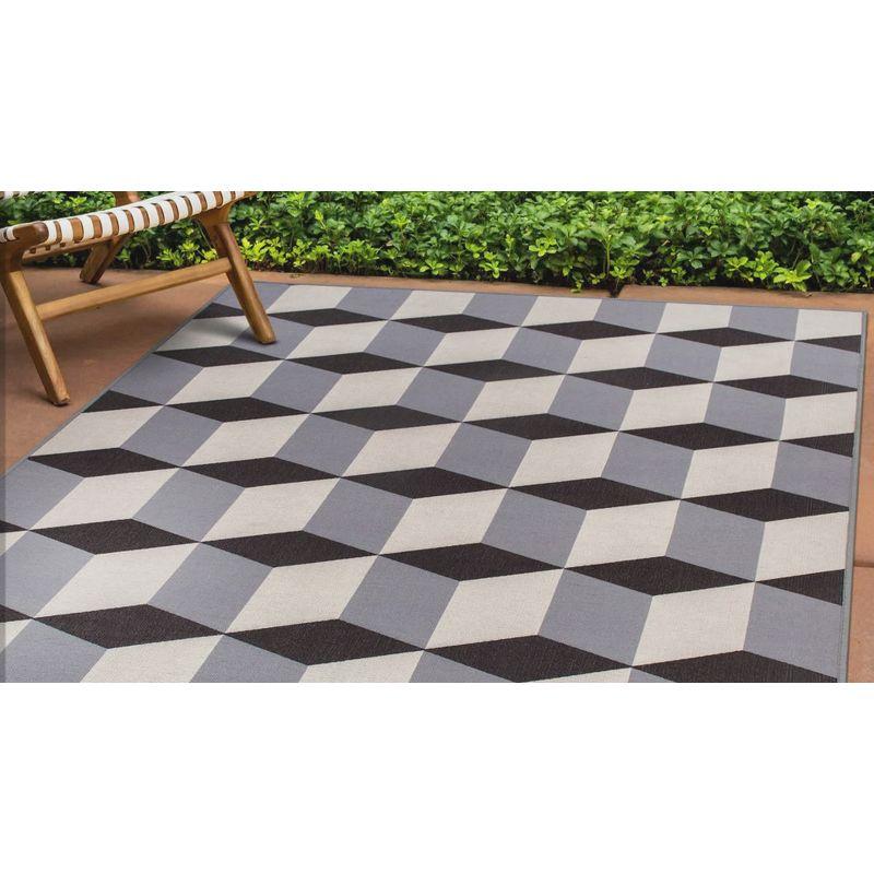 World Rug Gallery Contemporary Geometric Flatweave Indoor/Outdoor Area Rug