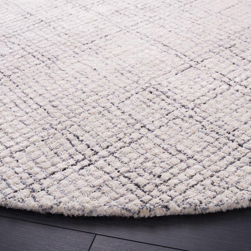 Abstract ABT470 Handmade Indoor Area Rug - Ivory/Grey - 6' Round - Safavieh