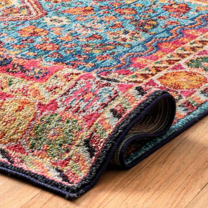 4'x6' Vintage Erline Area Rug Blue/Red - nuLOOM