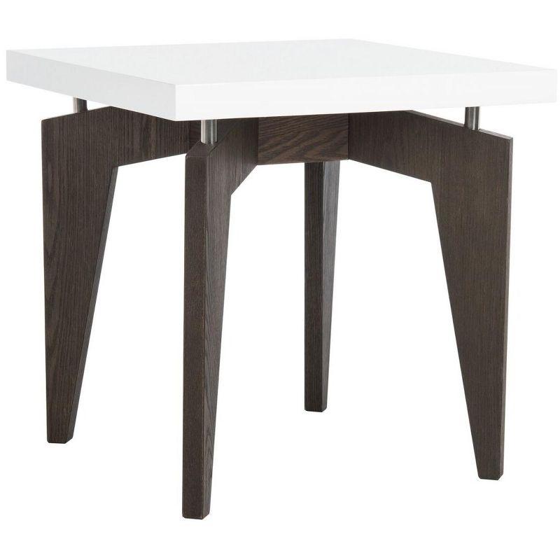 Josef End Table - White/Dark Brown - Safavieh.