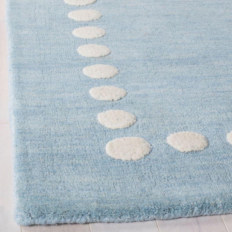 Hand-Tufted Coastal Kids' Blue Wool Runner Rug 30" x 8"