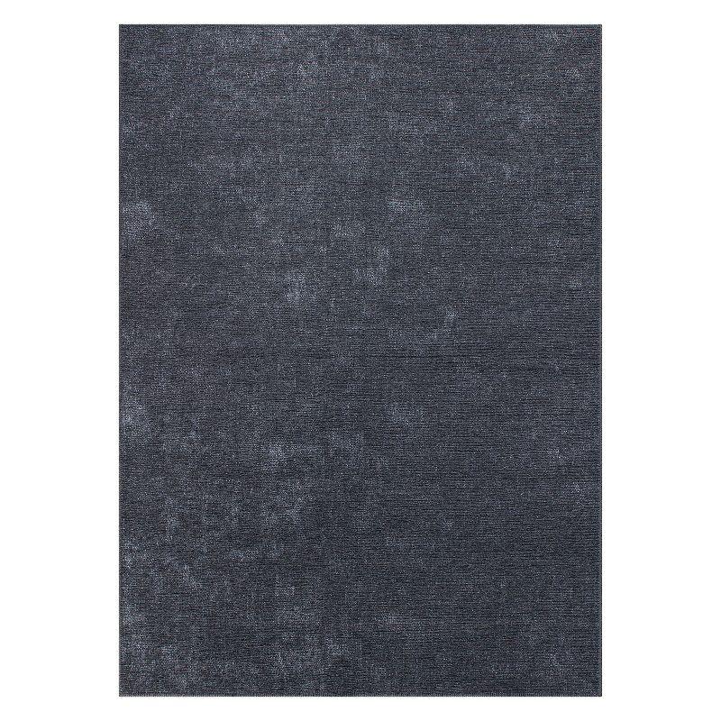 Dark Gray 5' x 7' Flat Woven Machine Washable Area Rug