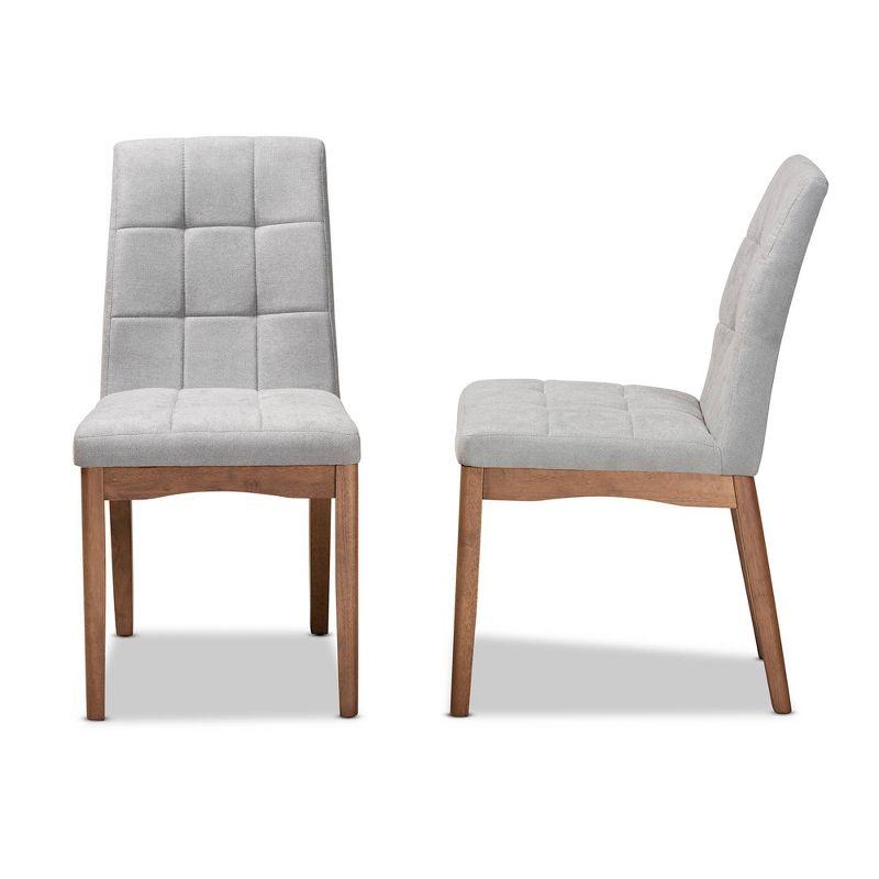 2pc Tara Fabric Upholstered and Wood Dining Chair Set - Baxton Studio