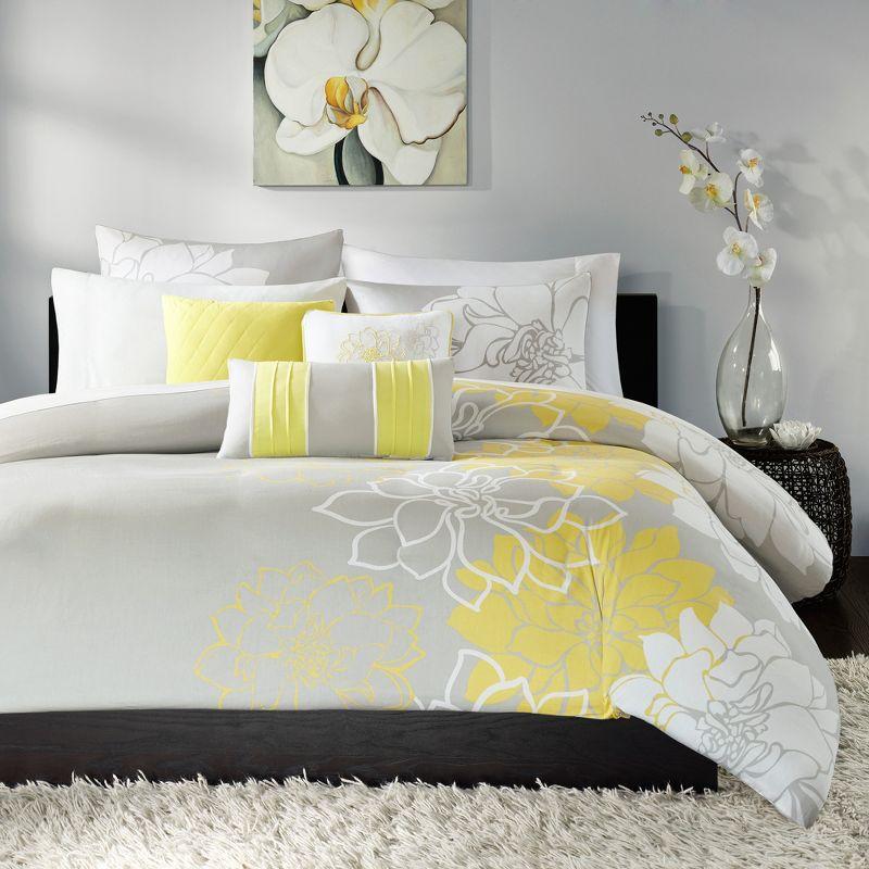 Lola Cotton Sateen Floral Duvet Cover Set