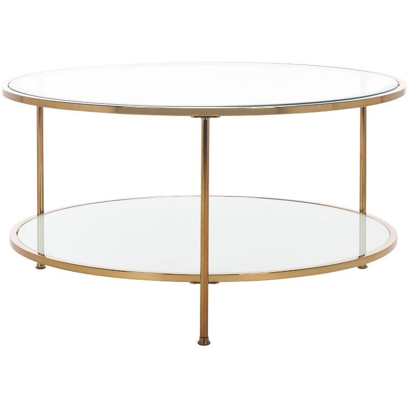 Risa Round Coffee Table with Storage - CK0430 - Gold - SEI