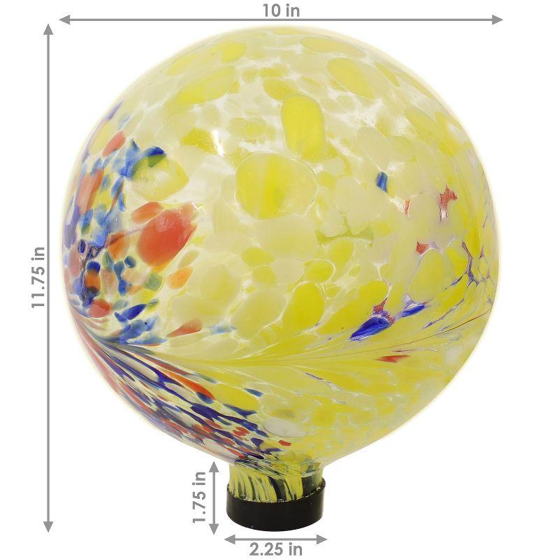 Sunnydaze Indoor/Outdoor Artistic Gazing Globe Glass Garden Ball for Lawn, Patio or Indoors - 10" Diameter