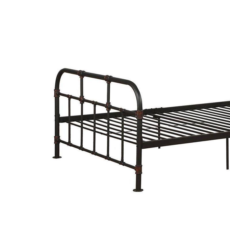 Sandy Gray Industrial Metal Full Bed with Slats