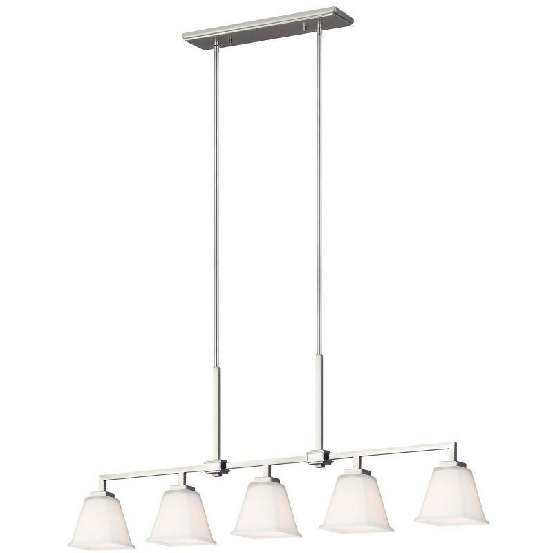 Ellis Harper Brushed Nickel 5-Light Island Pendant with Glass Shades