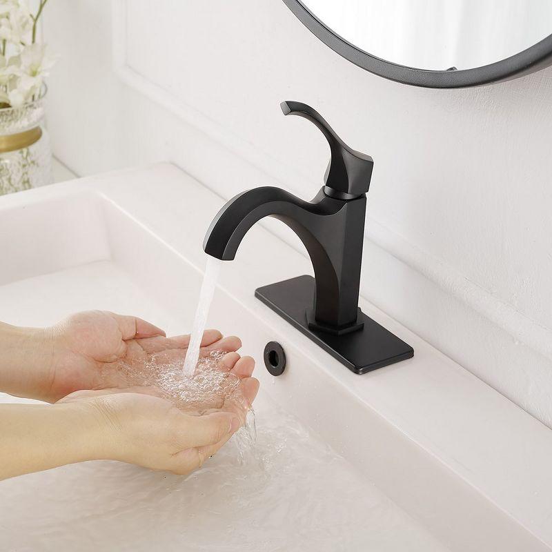 Single-Hole Single-handle Bathroom Faucet with Drain Assembly