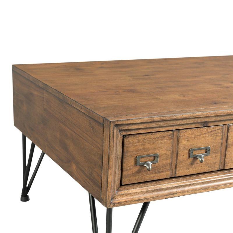 Tanner Sofa Table Light Walnut - Picket House Furnishings: Storage, Hairpin Legs, Apothecary Drawers