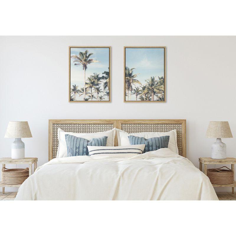 Coastal Coconut Palm Tree Beach Framed Canvas Set, 18x24