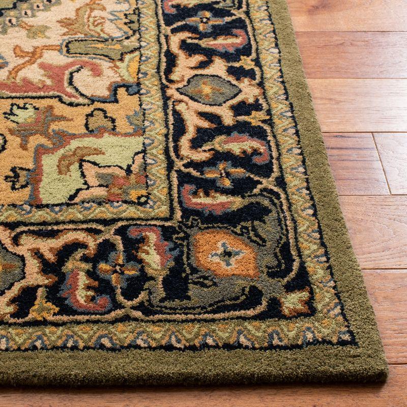 Heritage HG625 Handmade Runner Rug - 2'3"x6' - Green/Light Brown - Safavieh