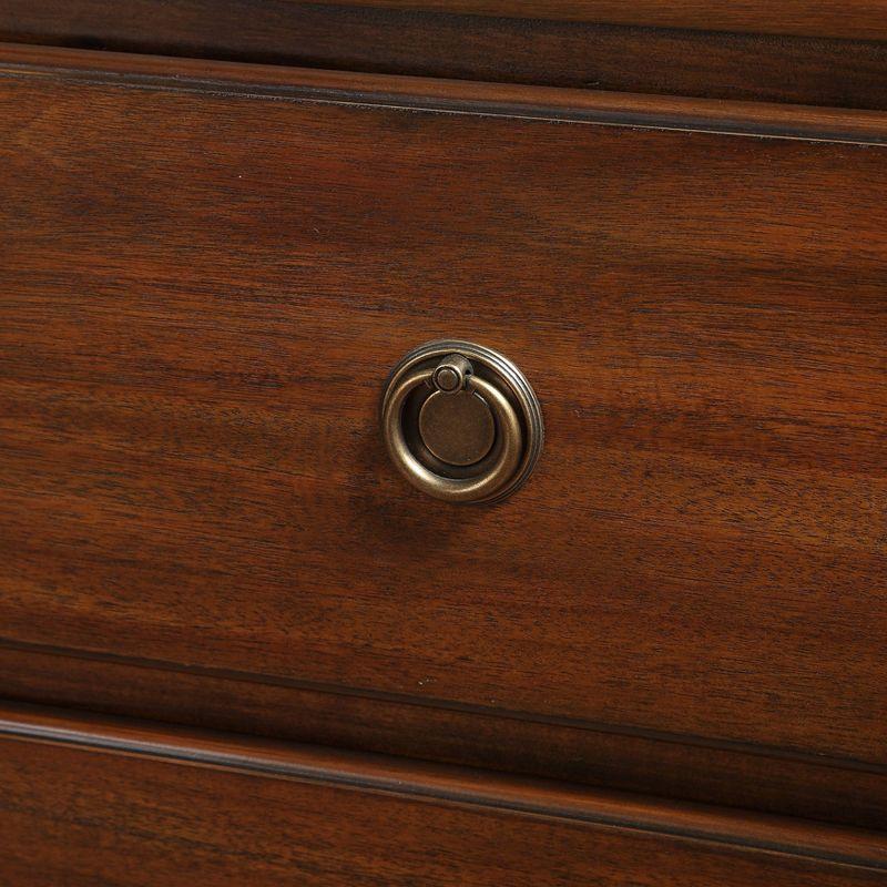 Comfort Pointe Cambridge Dresser Brown: Transitional Style, Metal Glides, Safety Stops, No Assembly Required