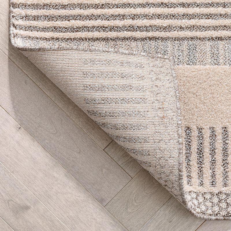 Marcone Briar Tribal Geometric Abstract Beige Looped Pile Rug