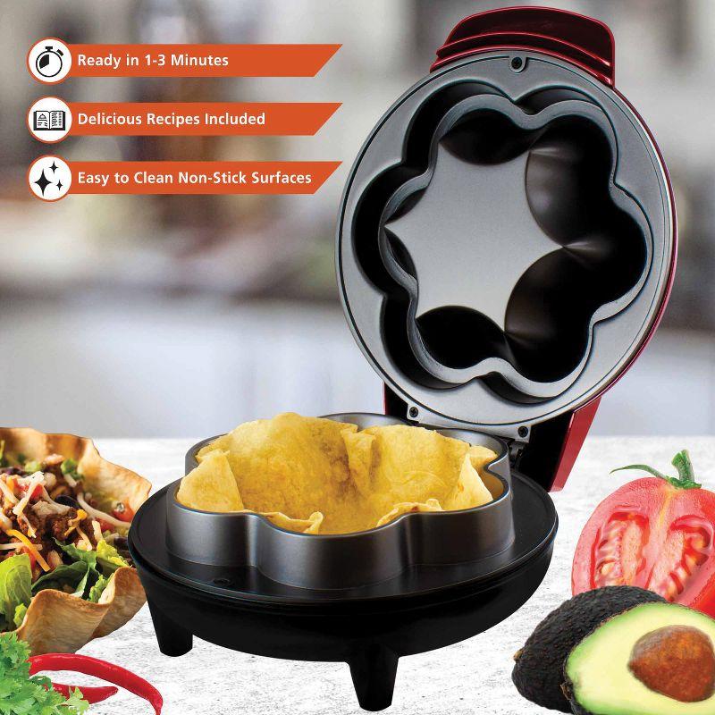 Brentwood TS-257R 10-In. Electric Tortilla Taco Bowl Maker, Red