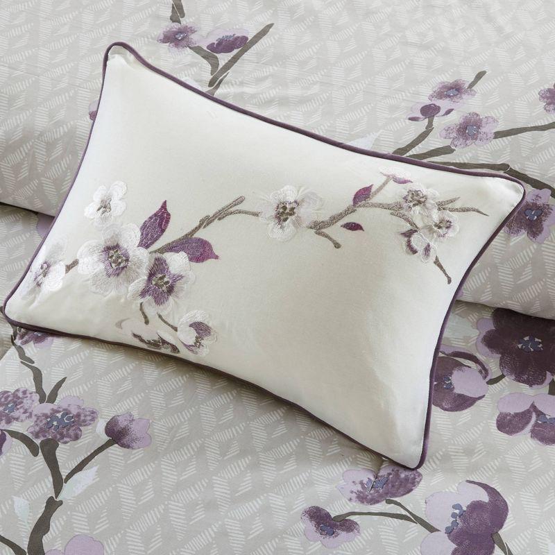 King Purple Cotton 8-Piece Embroidered Comforter Set