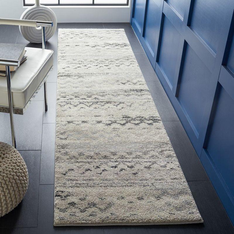 Retro RET2136 Power Loomed Indoor Runner Rug - Cream/Grey - 2'3"x11' - Safavieh.