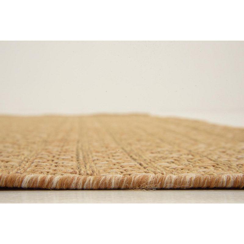 Unique Loom 6' 1 x 6' 1 Square Light Brown Outdoor Modern Links Area Rug